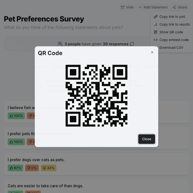 QR Code Dialog